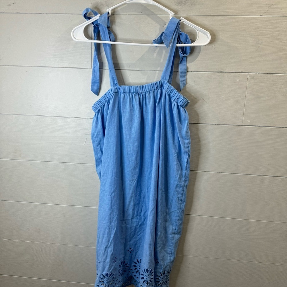 J. Crew Women's Blue Linen Mini Dress Size XXS - Picture 7 of 7